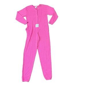 Vintage Victoria's Secret One Piece Pajamas Long Johns Pink Womens Small